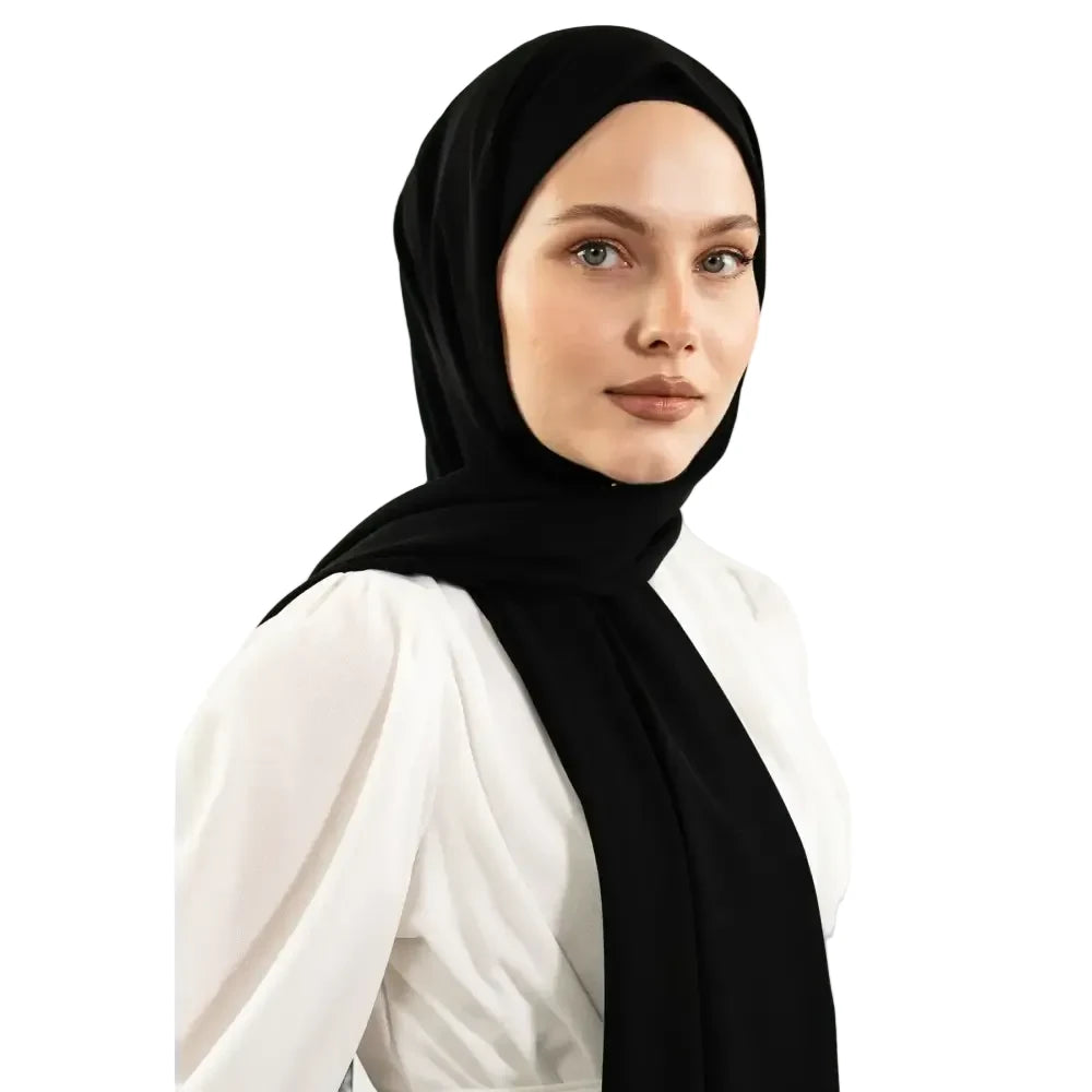 Madina Silk Black Hijab - Hijab