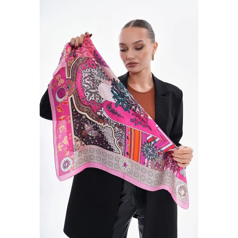 Patterned Bandana Scarf - Powder Pink