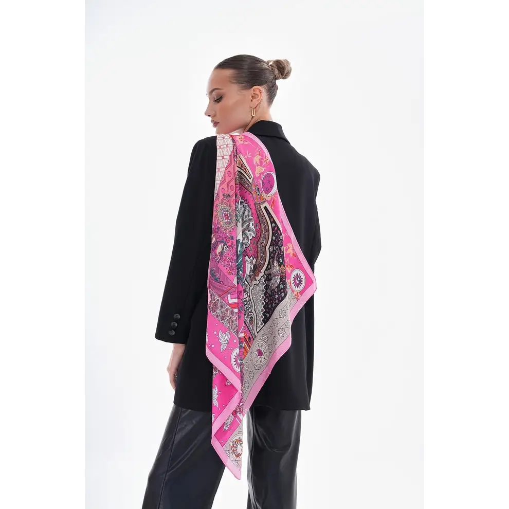 Patterned Bandana Scarf - Powder Pink