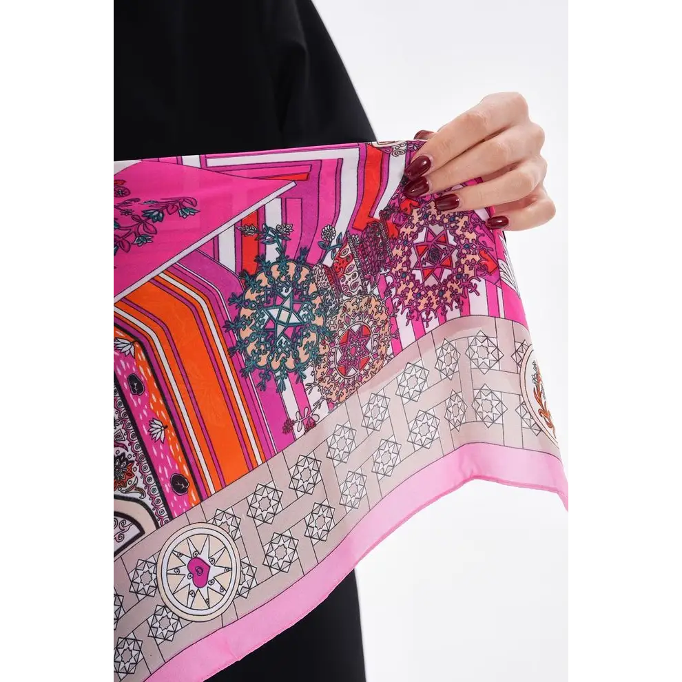 Patterned Bandana Scarf - Powder Pink