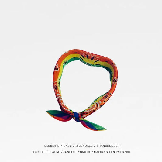 Rainbow Cotton Scarf Breathable Striped Square Scarf Neck Scarf - Rainbow Square Scarf