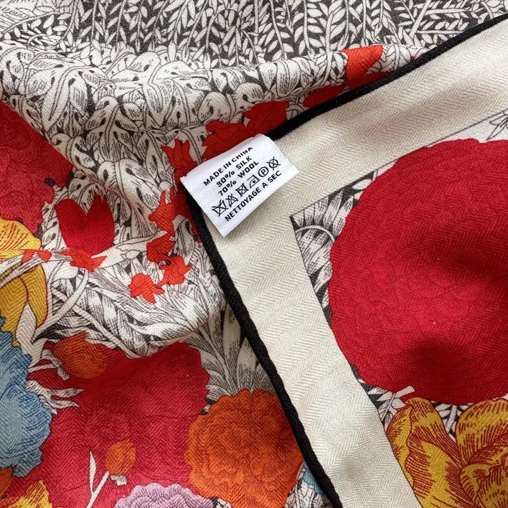 Return To Nature Duplex Printing Silk Wool Scarf - Return To Nature / 130X130cm