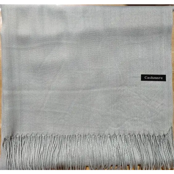 Solid Colour Artificial Cashmere Scarf Women’s Tasseled Shawl - 25 Silver Gray / 68x200cm - Cashmere Tassel
