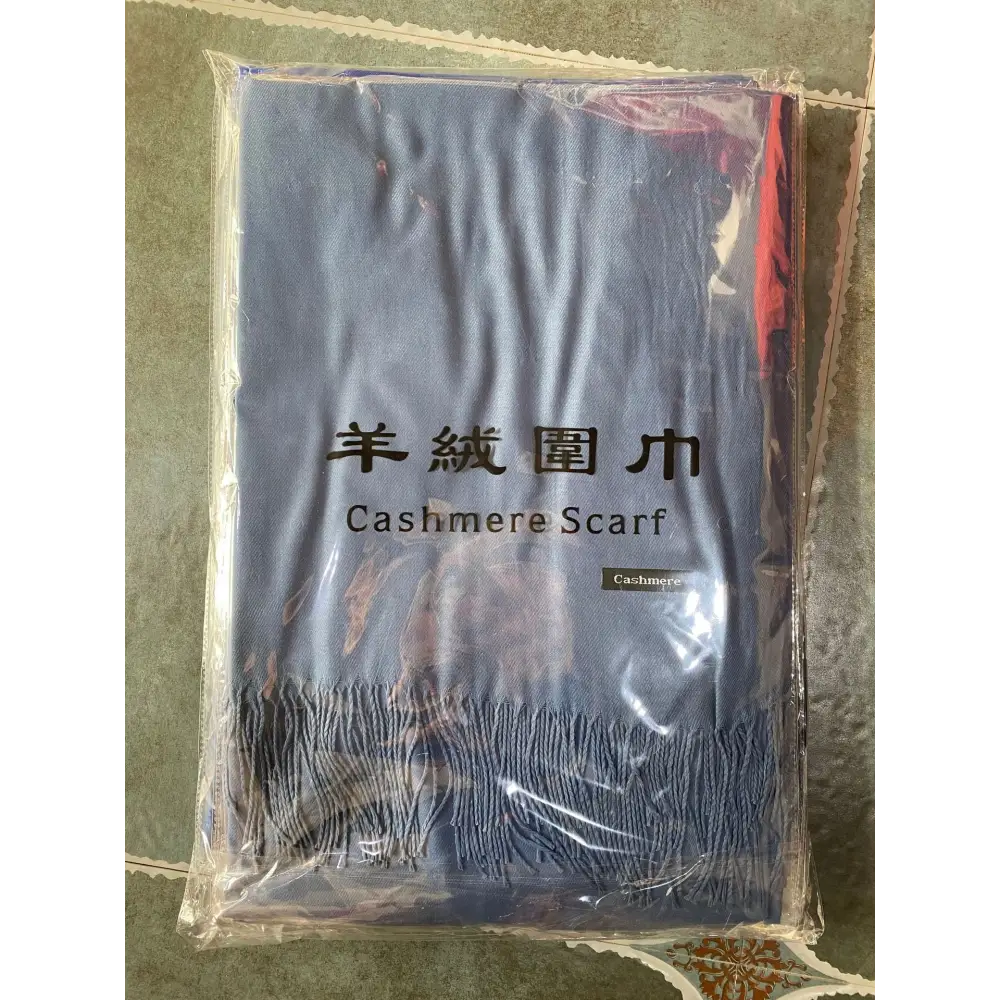 Solid Colour Artificial Cashmere Scarf Women’s Tasseled Shawl - 38 Denim Blue / 68x200cm - Cashmere Tassel Double-sided