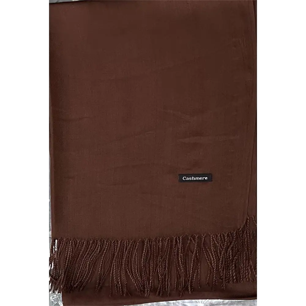 Solid Colour Artificial Cashmere Scarf Women’s Tasseled Shawl - 43 Coffee / 68x200cm - Cashmere Tassel Double-sided
