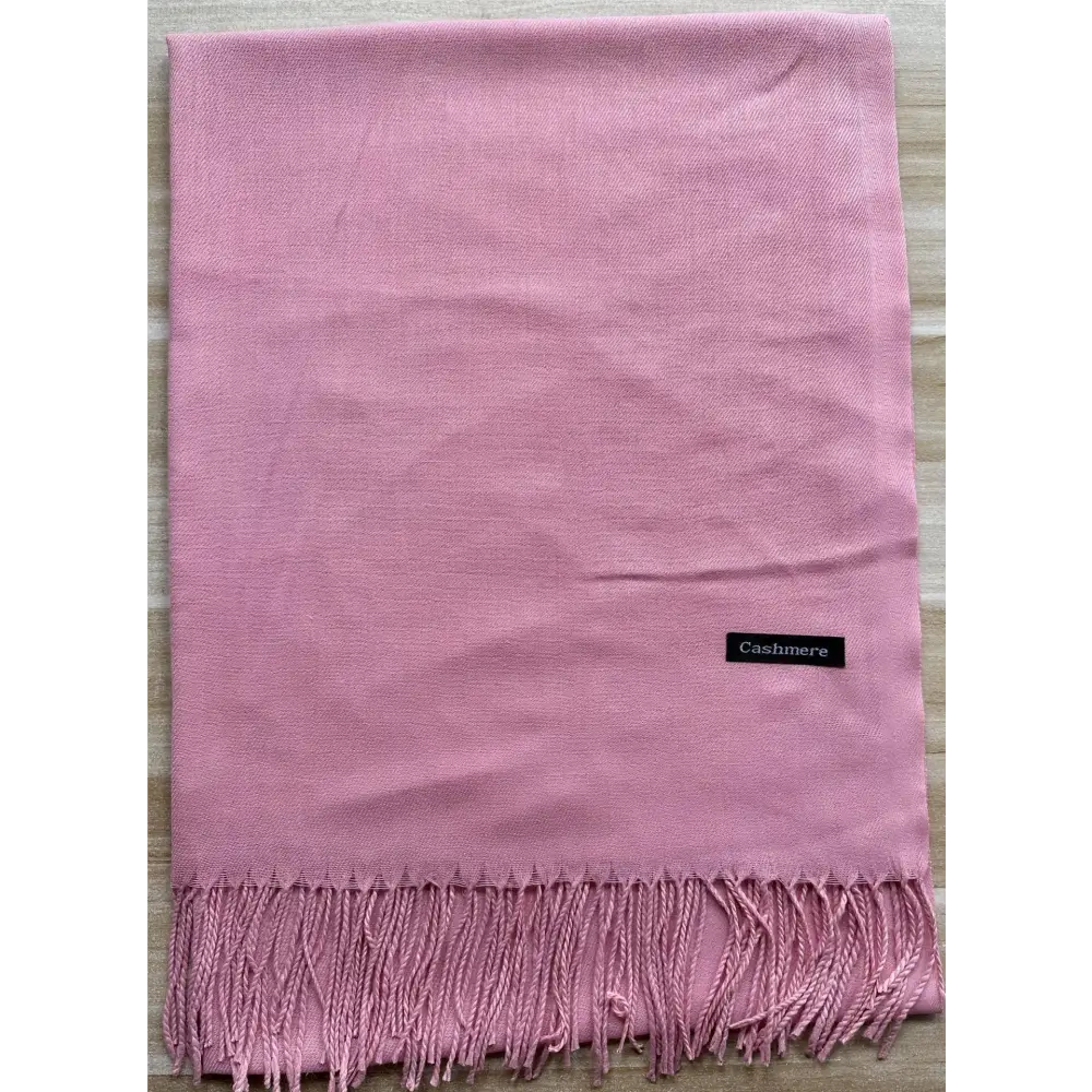 Solid Colour Artificial Cashmere Scarf Women’s Tasseled Shawl - Deep Pink / 68x200cm - Cashmere Tassel Double-sided