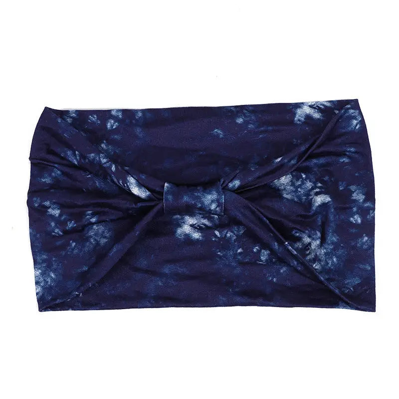 Tie-dye Sports Hair Band - Navy Blue