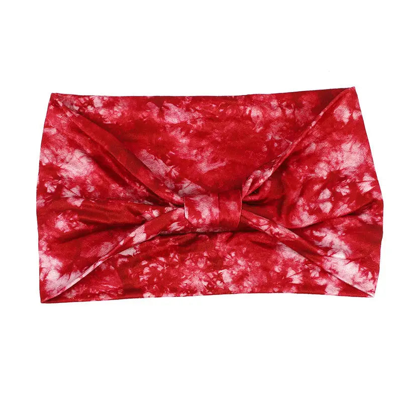 Tie-dye Sports Hair Band - Wine Red