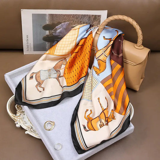 Women’s Korean Style Vintage Printed Scarf - Women’s neckerchiefs