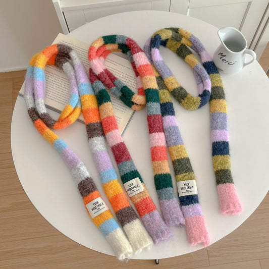 Retro Knitted Slim Long Scarf