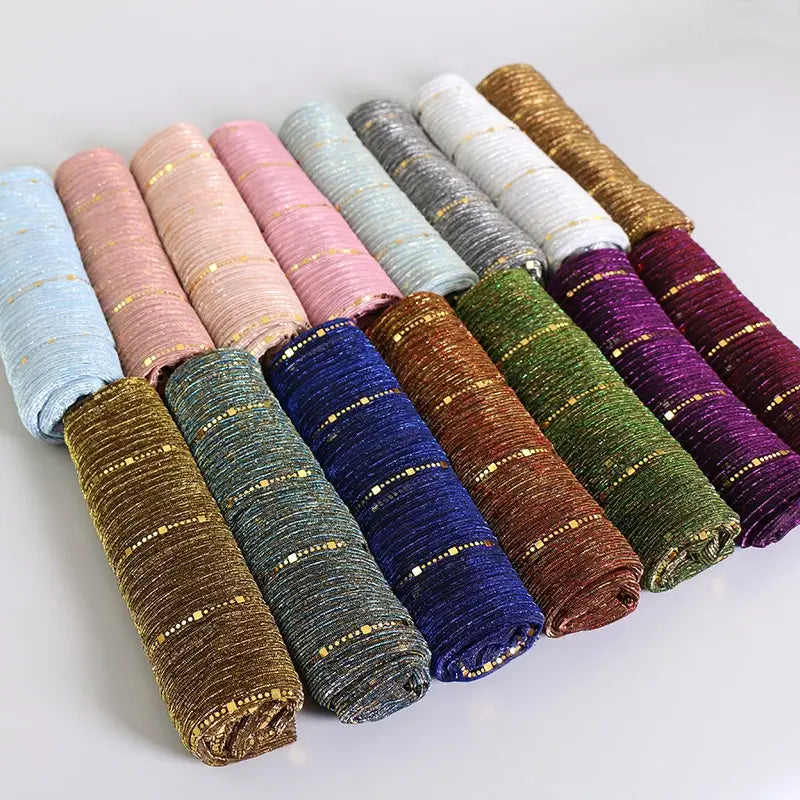 New Women’s Lamp Wick Silk Sequined Scarf