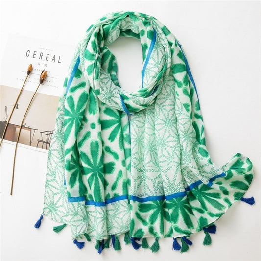Women's Flower-Patterned Premium Long Shawl