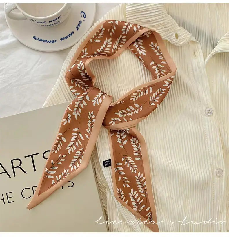 French Vintage Floral Silk Scarf