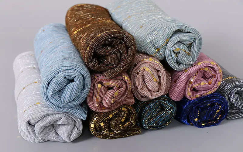 New Women’s Lamp Wick Silk Sequined Scarf
