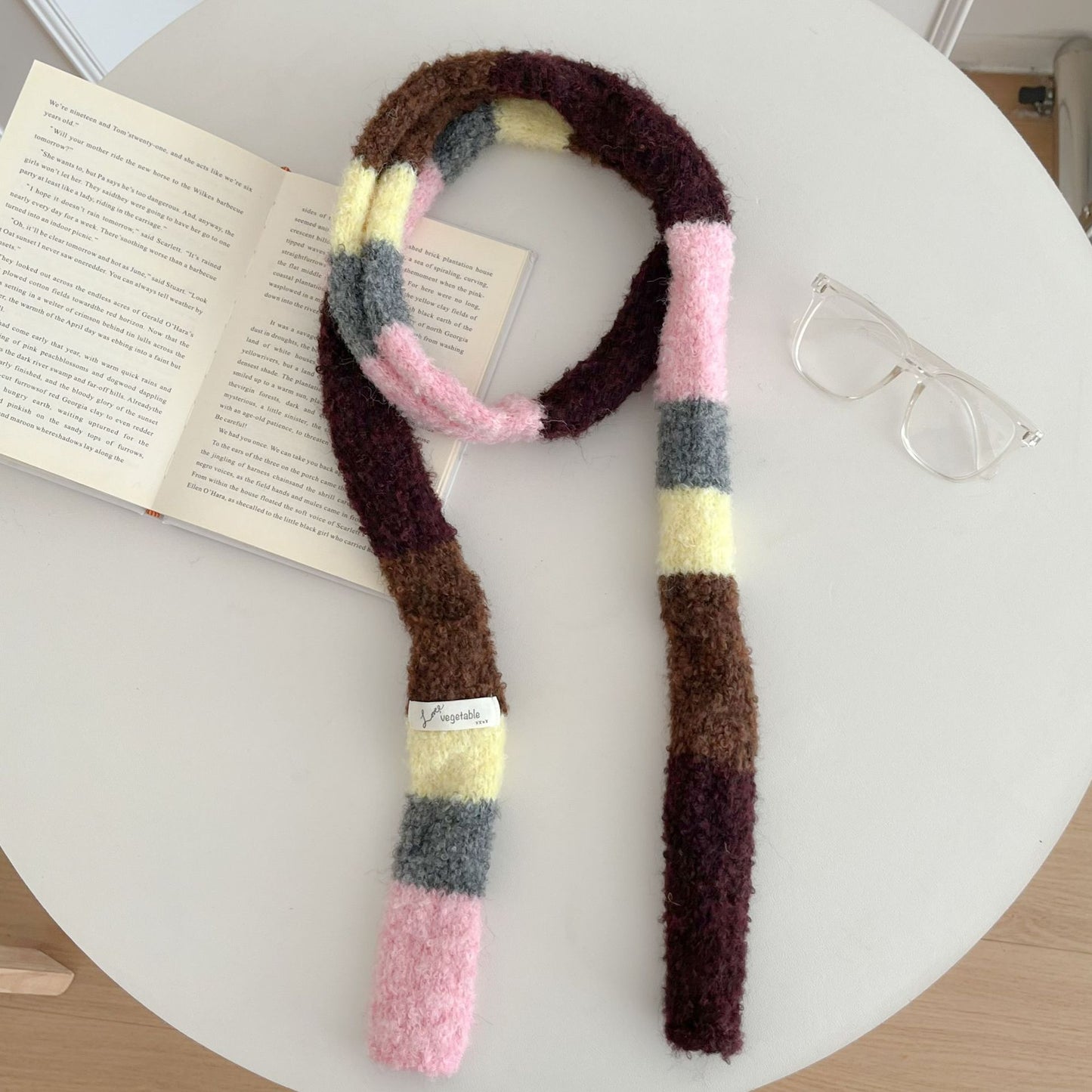 Retro Knitted Slim Long Scarf