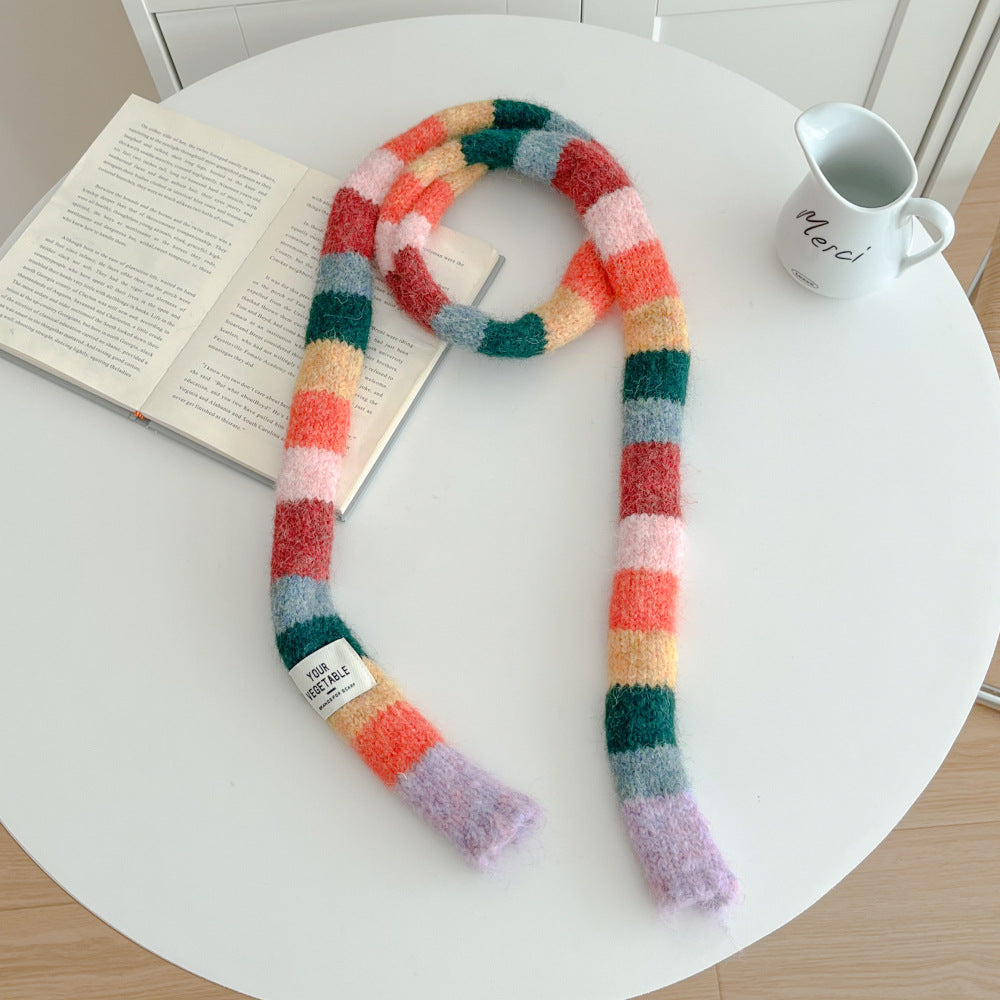 Retro Knitted Slim Long Scarf