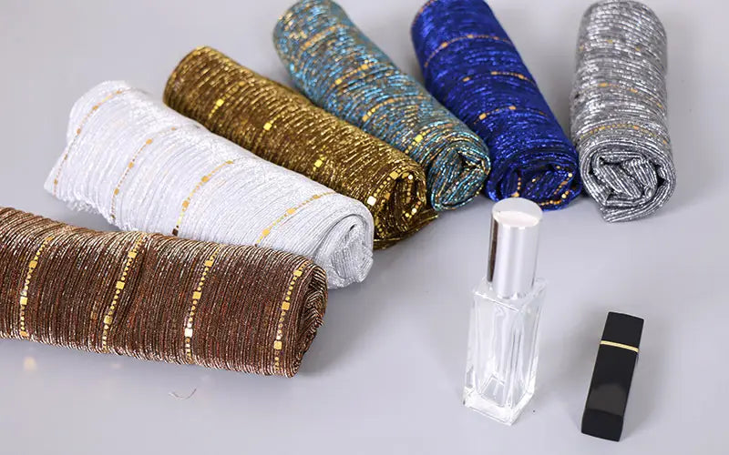 New Women’s Lamp Wick Silk Sequined Scarf