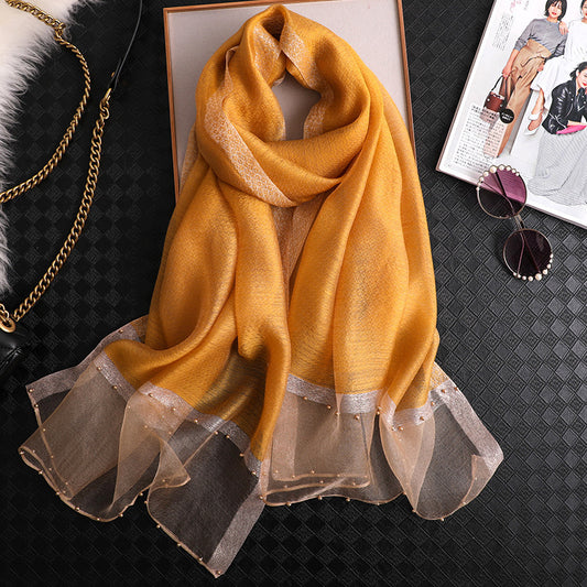 Long Silk Scarf, Women's Thin Scarf, All-matching Luxury Shawl