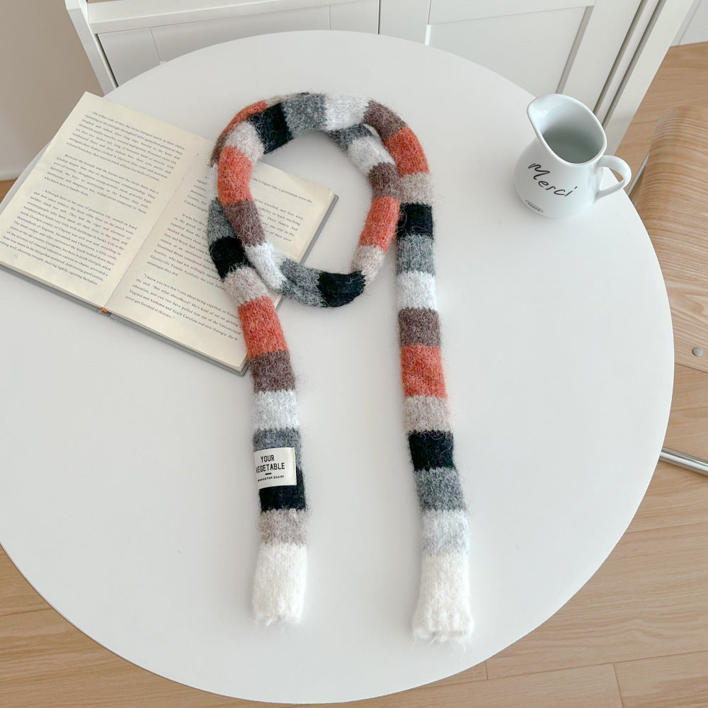 Retro Knitted Slim Long Scarf