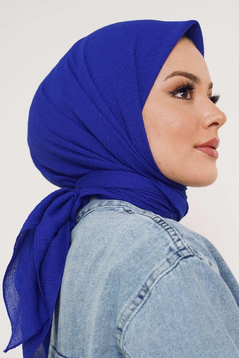 50 Pcs Mio Scarfs Bulk Order with Colour Variations - Blue - Square scarf