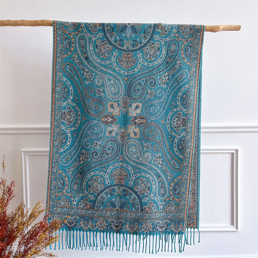 Ethnic-style Shawl Dual-use And Versatile Extra-thick Scarf For Women