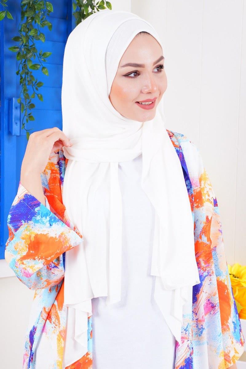 Combed Shawl-White