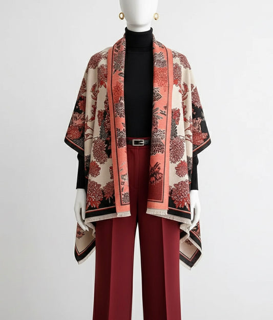 Women's Double-Sided Shawl - Warm Winter Scarf