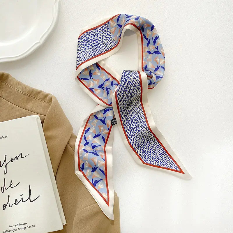 French Vintage Floral Silk Scarf