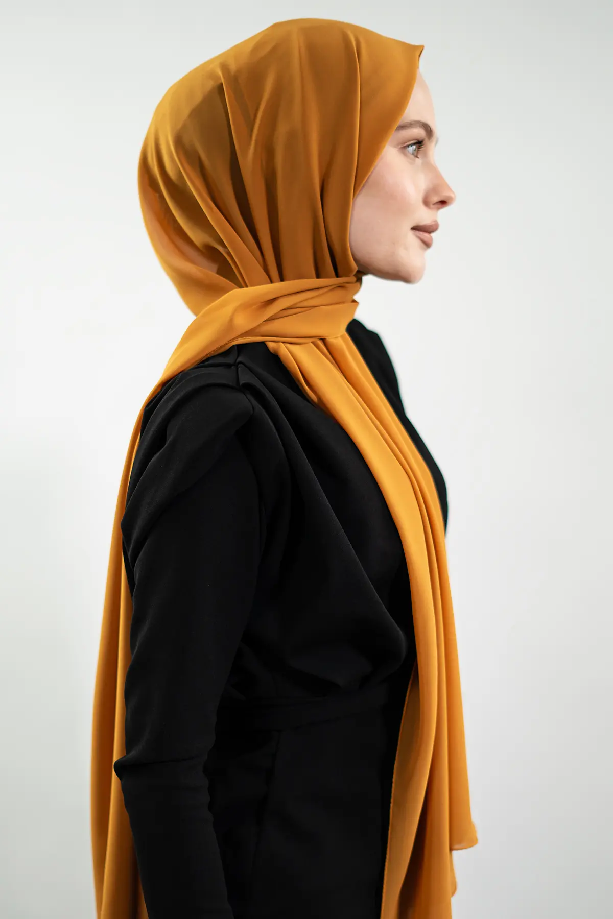 Chiffon Mustard Shawl