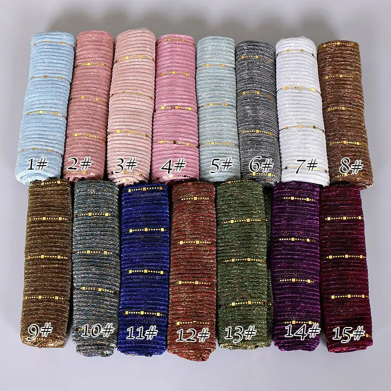 New Women’s Lamp Wick Silk Sequined Scarf