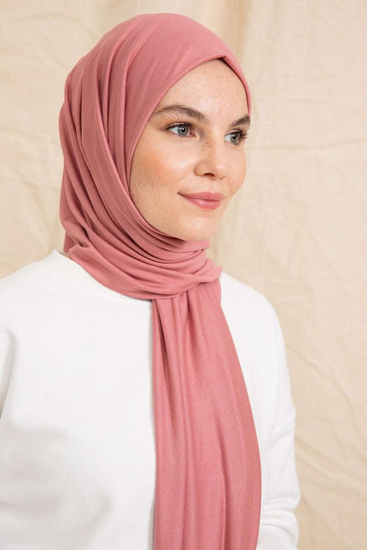 Dusty Rose Combed Cotton Shawl