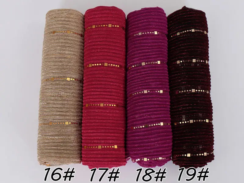 New Women’s Lamp Wick Silk Sequined Scarf