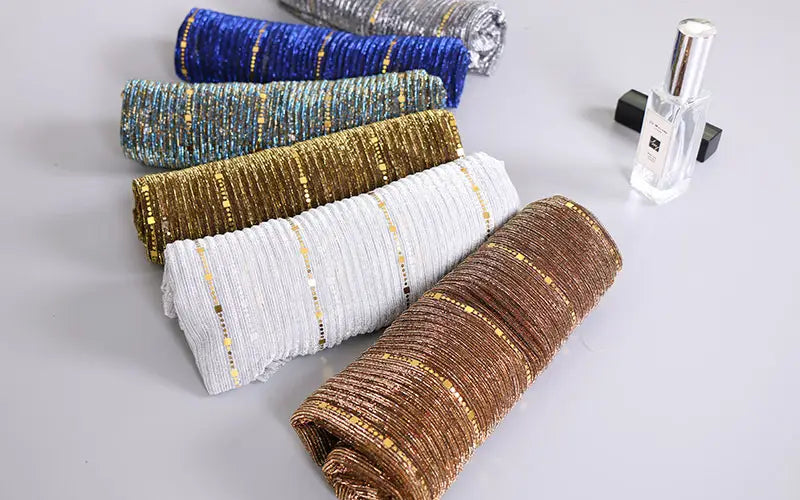 New Women’s Lamp Wick Silk Sequined Scarf