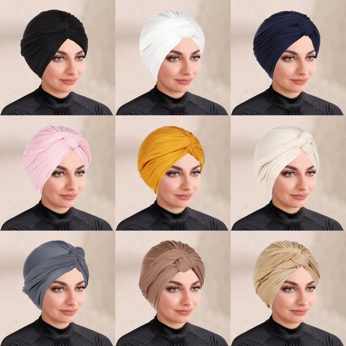 Solid Colour Bonnet Hijab