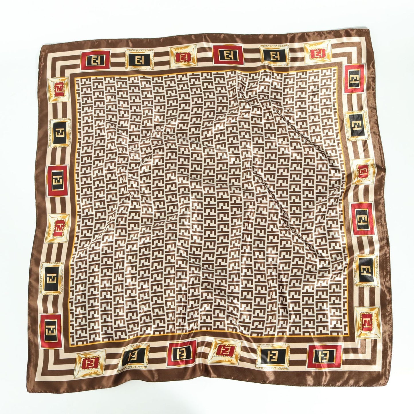 Multipurpose Chain Printed Scarf, Women's Casual Scarf, Satin Large Square Scarf