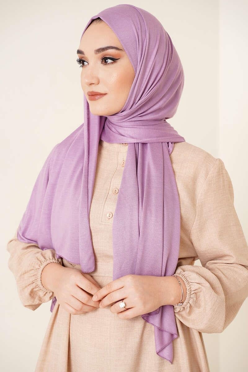 Combed Cotton Shawl-Lilac