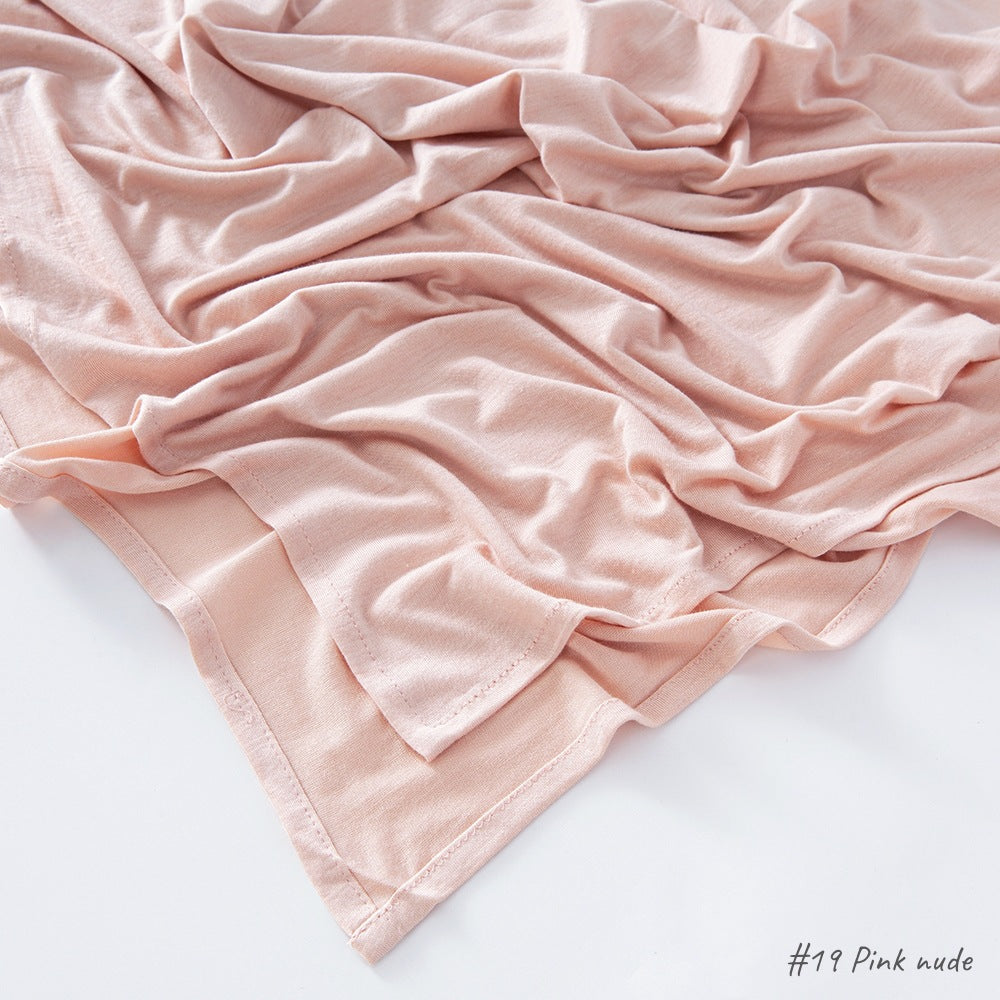 Solid Colour Modal Cotton Scarf, Long Instant Hijab