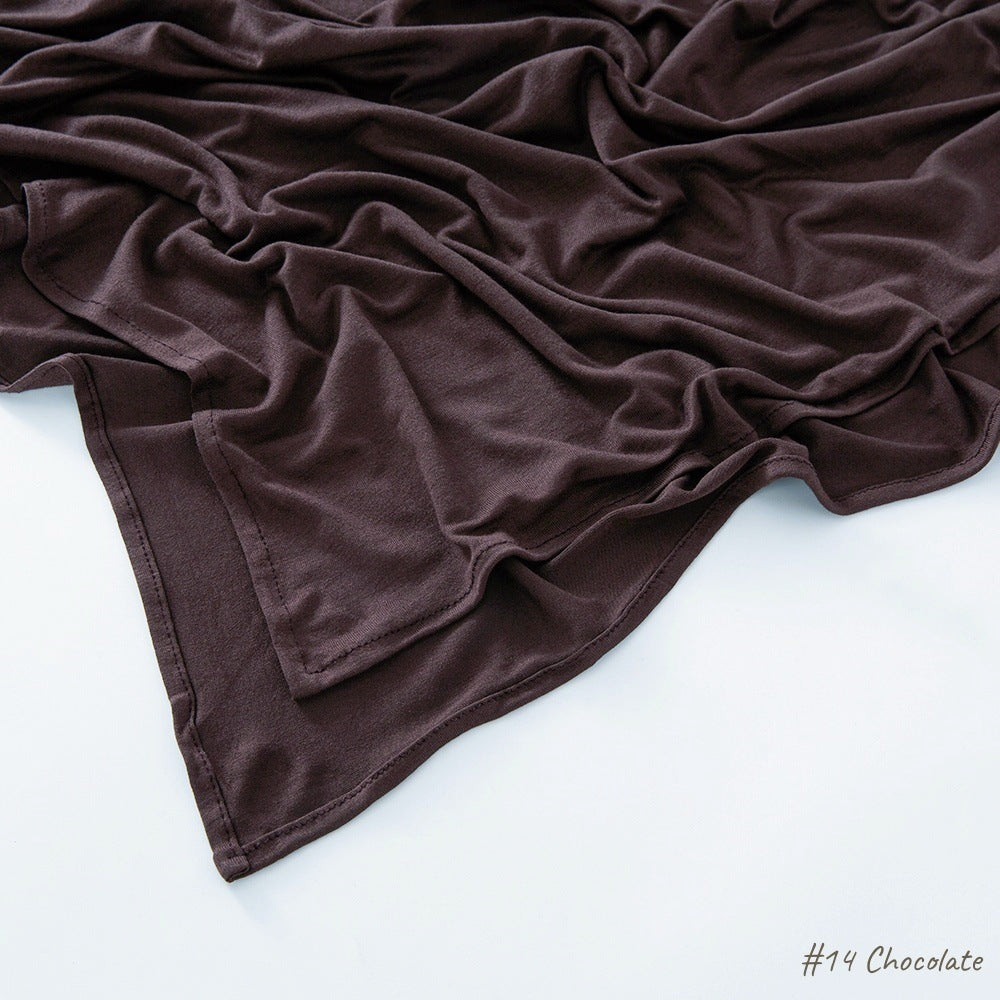 Solid Colour Modal Cotton Scarf, Long Instant Hijab