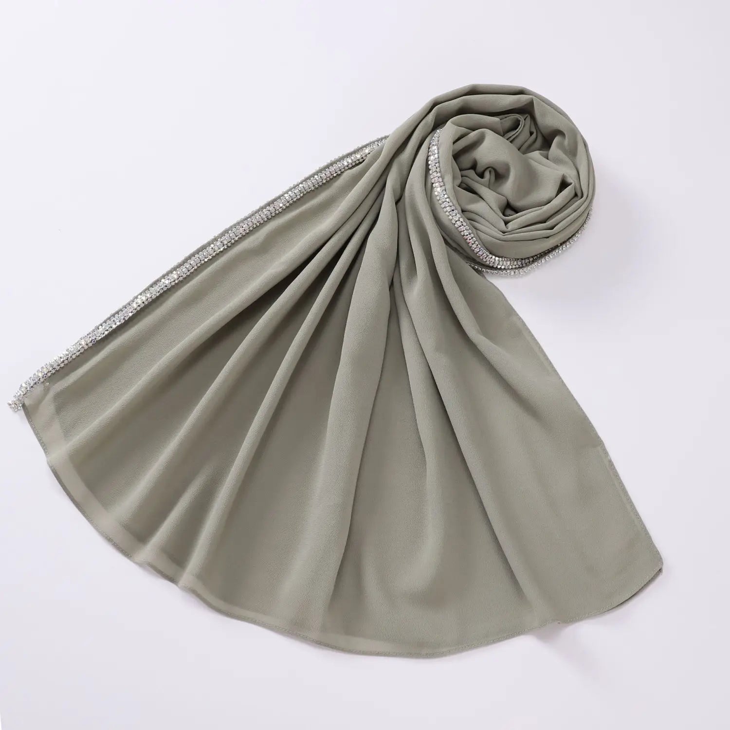 Bright Diamond Long-edged Chiffon Scarf
