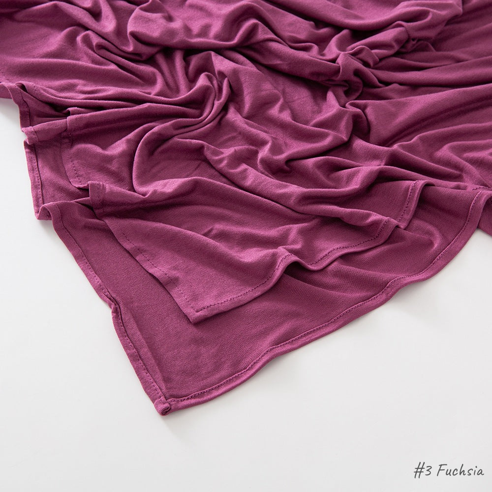Solid Colour Modal Cotton Scarf, Long Instant Hijab