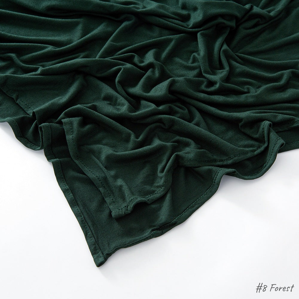 Solid Colour Modal Cotton Scarf, Long Instant Hijab