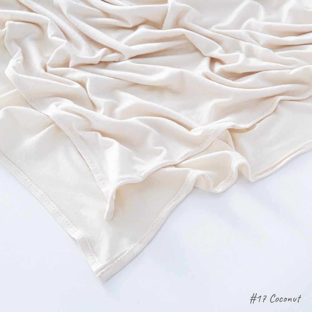 Solid Colour Modal Cotton Scarf, Long Instant Hijab