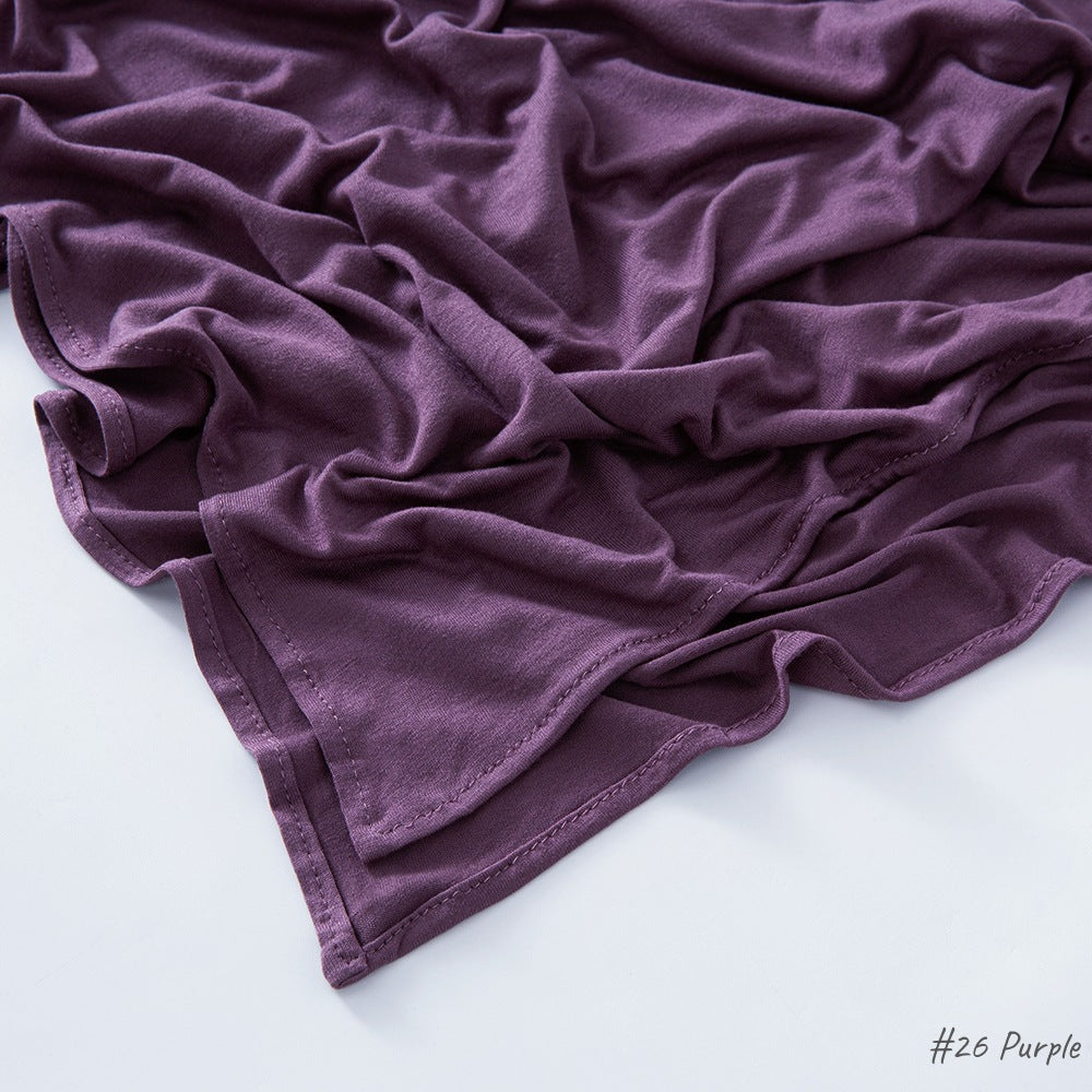 Solid Colour Modal Cotton Scarf, Long Instant Hijab