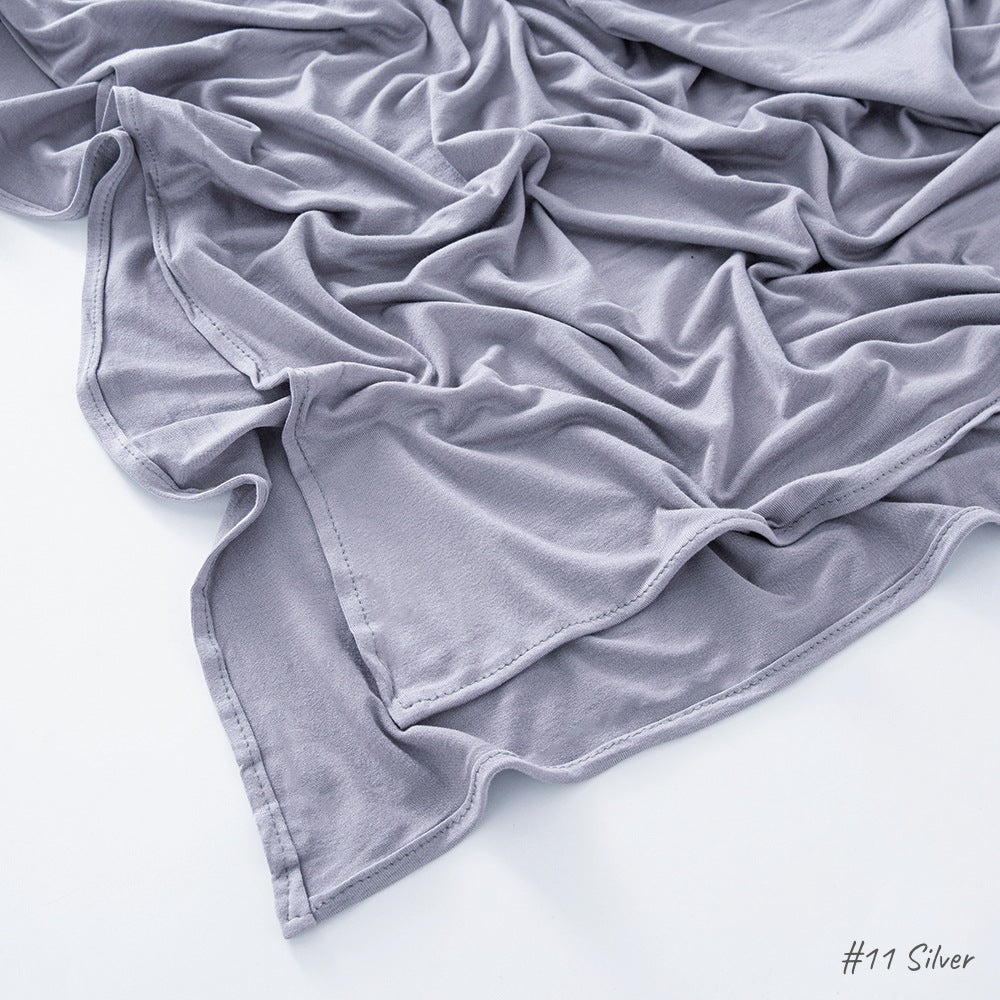 Solid Colour Modal Cotton Scarf, Long Instant Hijab