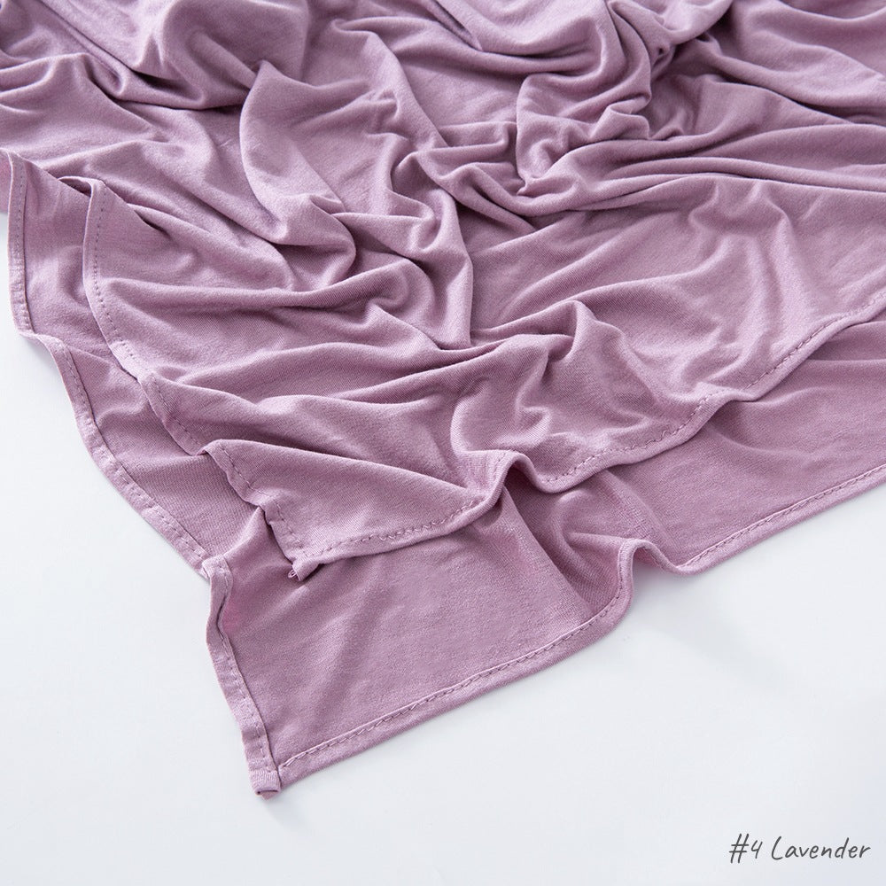 Solid Colour Modal Cotton Scarf, Long Instant Hijab