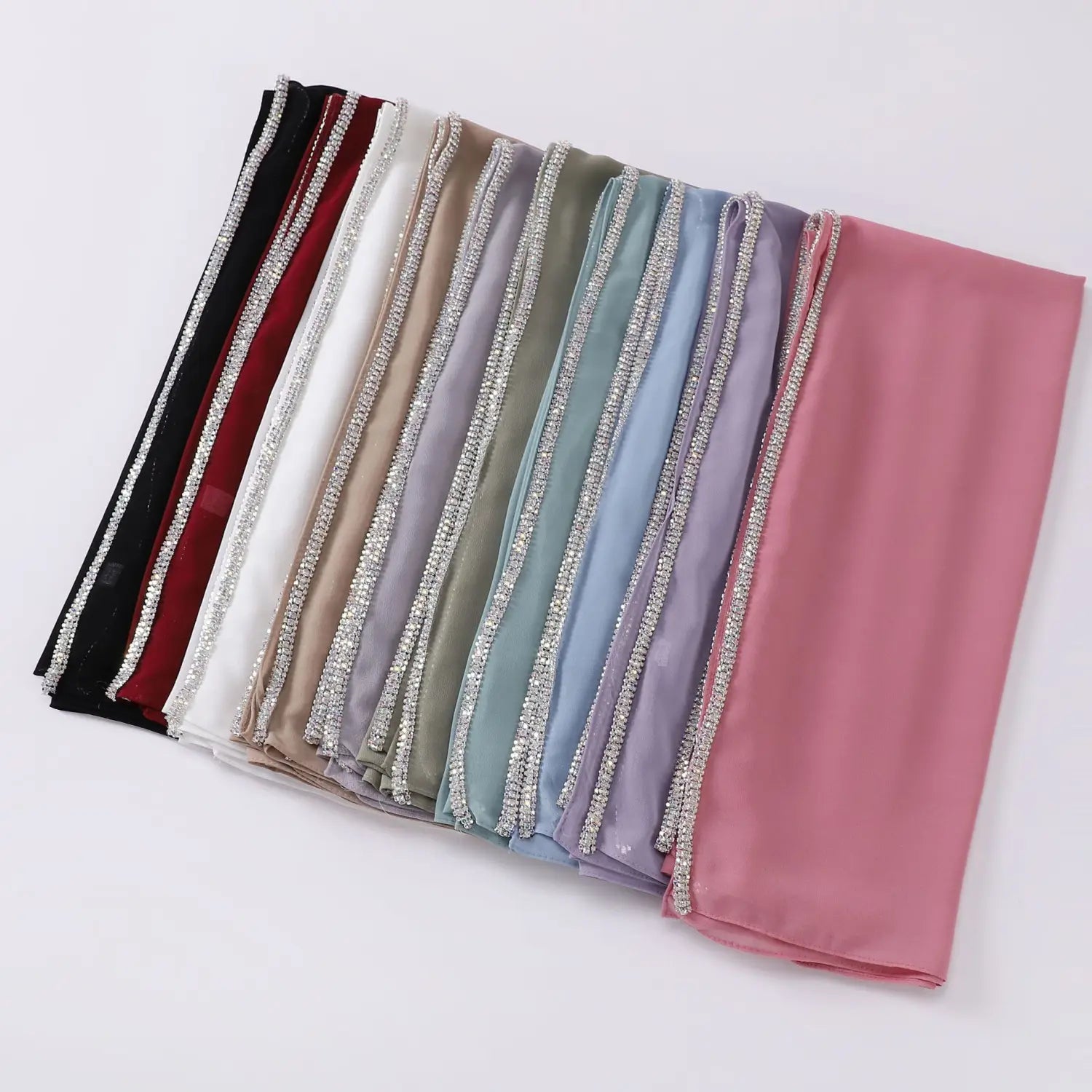 Bright Diamond Long-edged Chiffon Scarf