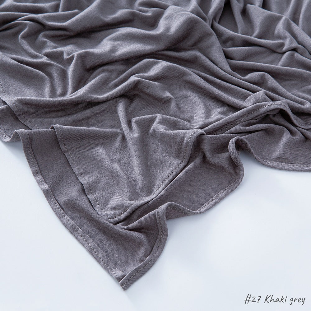 Solid Colour Modal Cotton Scarf, Long Instant Hijab