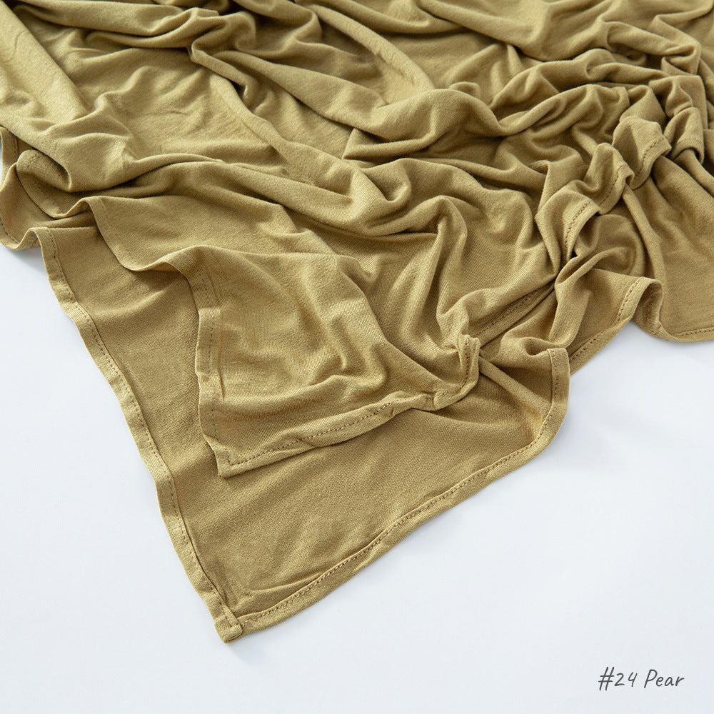 Solid Colour Modal Cotton Scarf, Long Instant Hijab