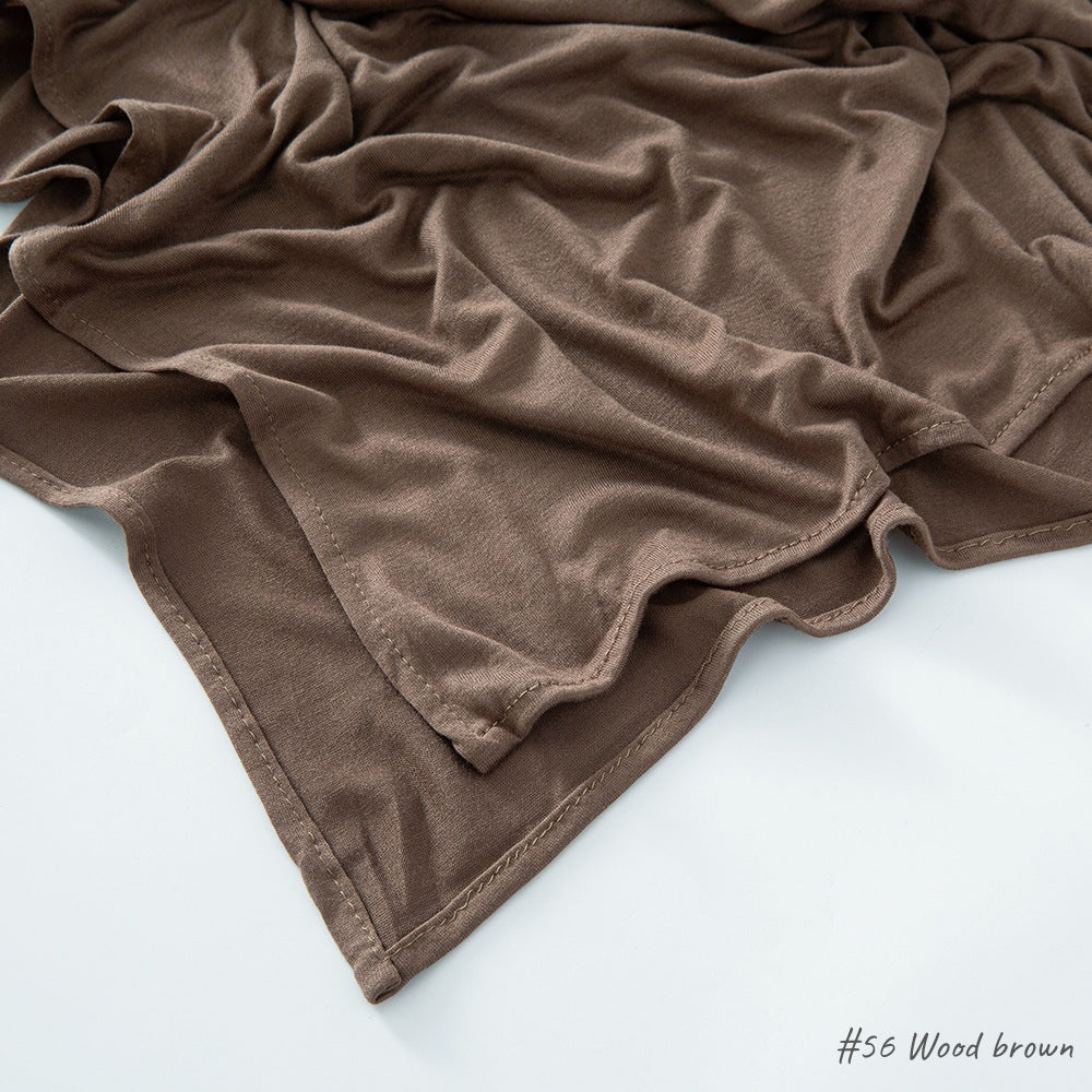 Solid Colour Modal Cotton Scarf, Long Instant Hijab