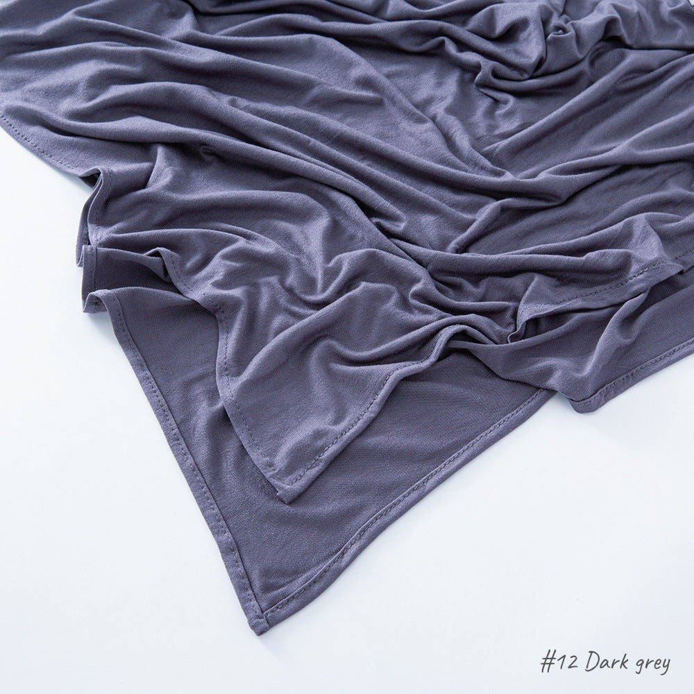 Solid Colour Modal Cotton Scarf, Long Instant Hijab